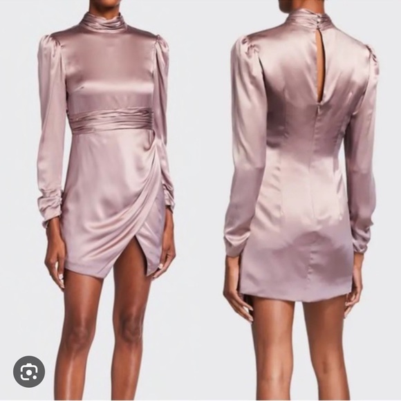 Cinq a Sept Nancy Dress Desert rose. Size 4. Silk long sleeve mini dress. NWT - Picture 9 of 9